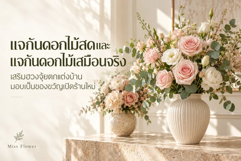 แจกันดอกไม้สดและแจกันดอกไม้เสมือนจริง: เสริมฮวงจุ้ยตกแต่งบ้าน มอบเป็นของขวัญเปิดร้านใหม่